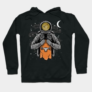 Astronaut Skate Dogecoin DOGE Coin To The Moon Crypto Token Cryptocurrency Wallet Birthday Gift For Men Women Kids Hoodie